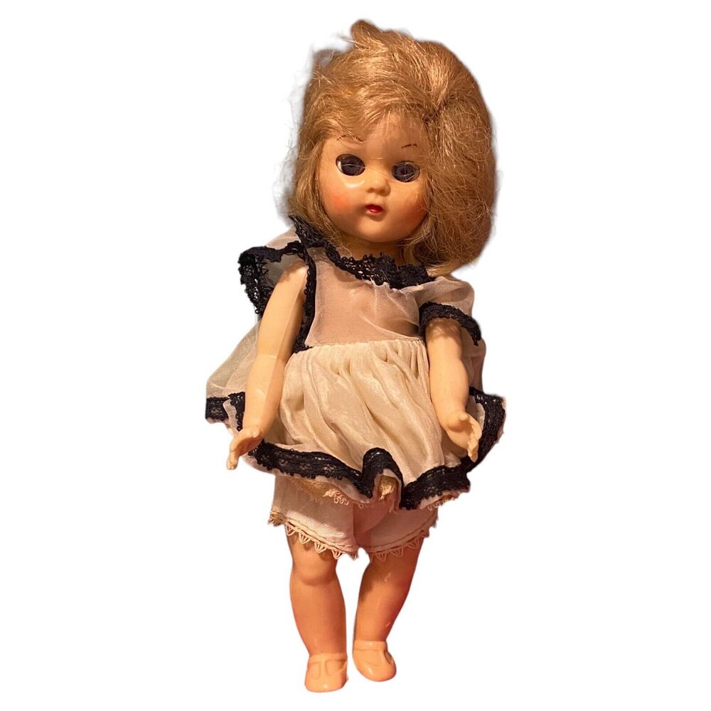 Vintage 1950s 8" Walker Doll Fortune Doll Co. PAM Straight Leg Sleep Eyes Blonde